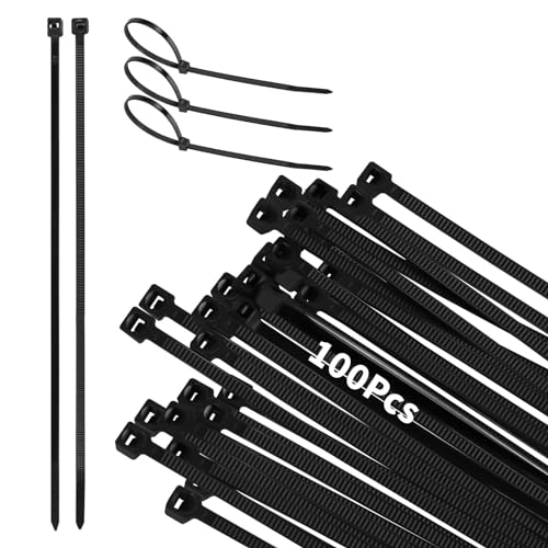WOLTU Kabelbinder uv beständig 200 mm x 4 mm 100 Stück Anthrazit mit Zugfestigkeit 19 kg aus Nylon für Zaunblende Gartenbau Kabelmanagement Gartenarbeit Wohnen