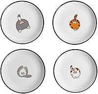 Vista 9 de SOCOSY Platos de cerámica para condimentos de perro de dibujos animados, plato de salsa, cuenco de inmersión para sushi, platos para aperitivos