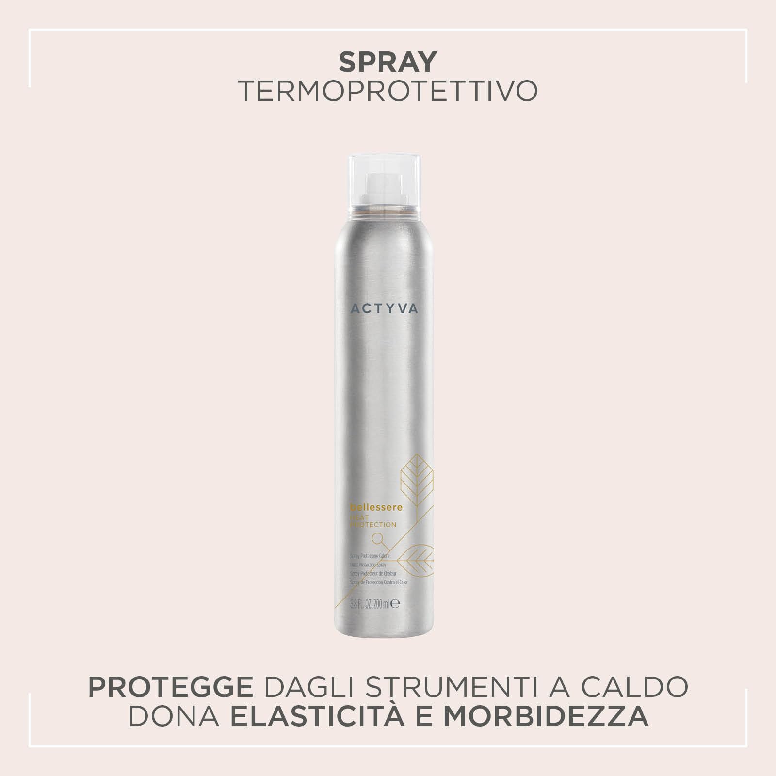 Actyva Bellessere Heat Protection, ochrona termiczna w sprayu z efektem pamięci dla długiej żywotności - 200 ml