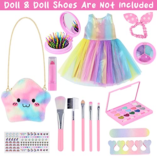 Unicorn Element 15 Pcs 18 Inch Girl Doll Accessories Clothes Makeup Set - Doll Dress With Makeup Stuff For My Our Life Journey Generation Girl Doll Clothes And Accessories #TOP1