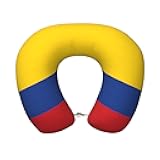 YzgWjBhd Memory Foam Travel Pillow, Flag of Colombia Printed Portable Neck Pillow for Home Airplane Car Train