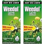 2 x Weedol / Verdone Extra Lawn Weedkiller Kills Weeds 500ml Treats 333m2 Garden New (Total 1L 1 Litre)