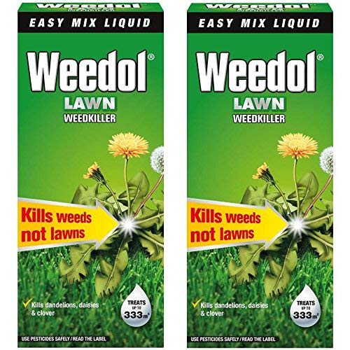 2 x Weedol / Verdone Extra Lawn Weedkiller mata malas hierbas 500 ml trata 333 m2 jardín nuevo (total 1 l 1 litro) Cover