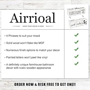 Farmhouse Funny Bathroom Decor, 4-Sided Wooden Blocks, Country Rustic Cute Bathroom Sign for Shelf, Black and White House Home Decorations Accents, 2.8 Farmhouse Bathroom Decor 4 Side Blocks Restroom DecorFunny Bathroom SignsCountry Cute Bathroom Decor for Shelf Black and White House Home Decor AccentsRustic Bathroom Decorations28