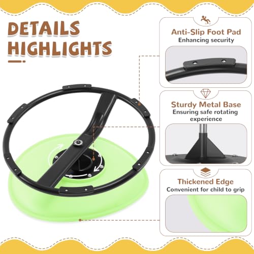 Image of Zhenx Spinning Chair for Autistic Kids (Ages 3-18) - 220lbs Capacity Sensory Swivel Seat - Sensory Toy for Teens with ADHD /Autism - Sit & Spin Calming Gift to Improve Focus & Body Balance (Green)
