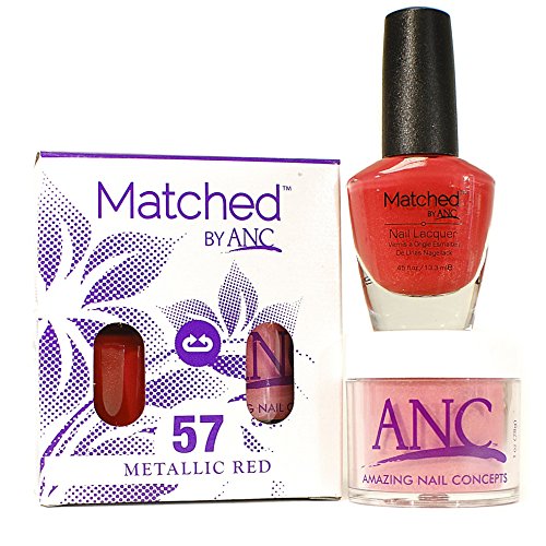 ANC Amazing Nail Concepts Matched kit # 57 Metallic Red
