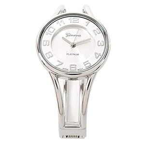 Amazon.com: STC Silver Round Face Metal Double Band Fashion