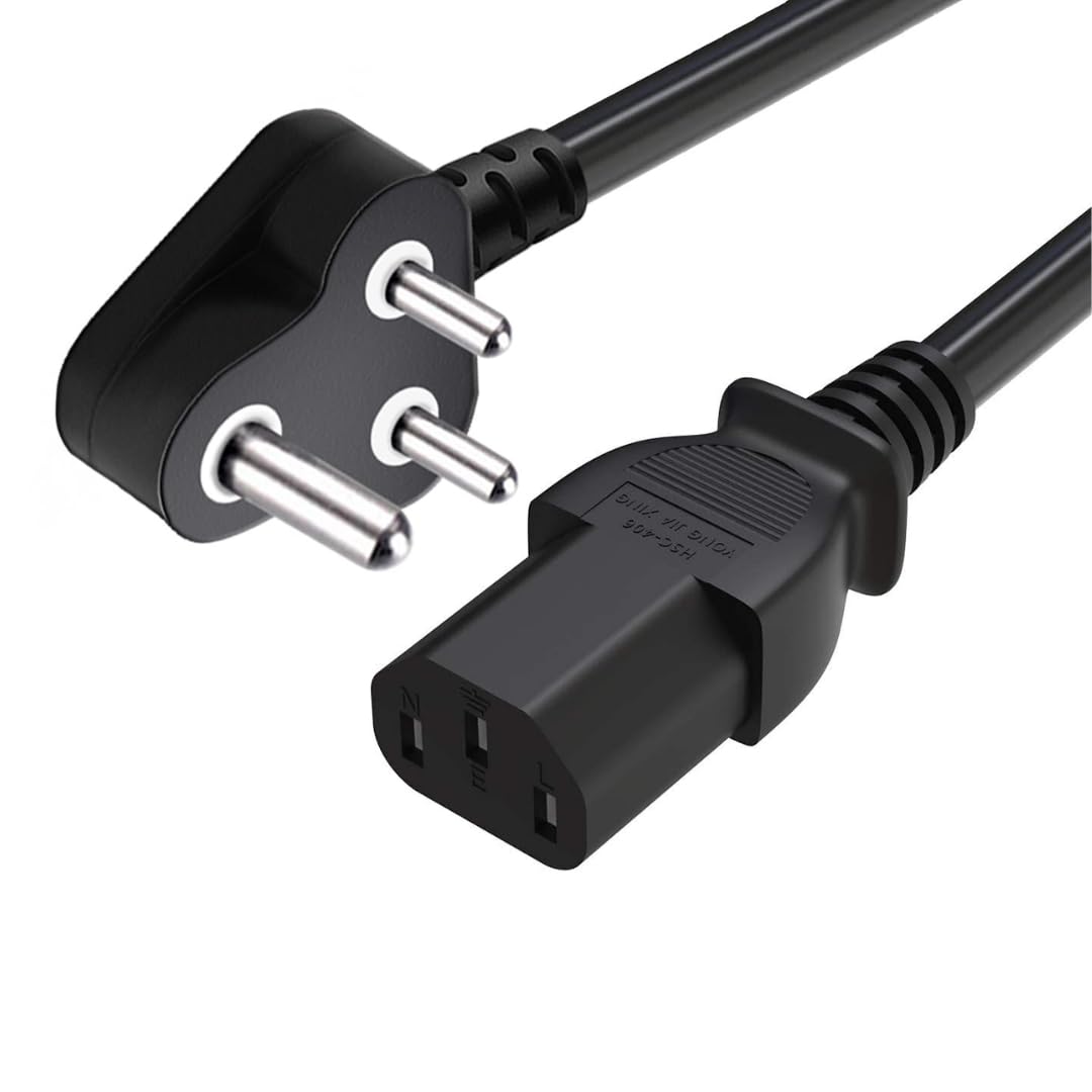 juaa JUAA® 2M Heavy-Duty Computer Power Cable Cord | 18AWG 6A | Compatible with Desktop PC, Monitor, Printer, SMPS, CCTV, and More (Black)-picture-23