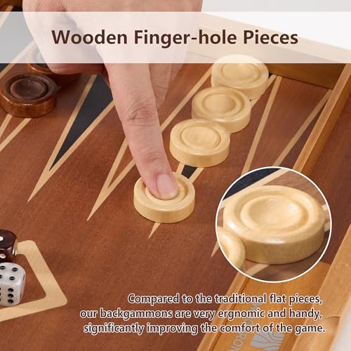 Set de Backgammon de Madera Clásico de 19 Pulgadas miniatura 6
