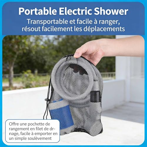 Douche portable à débit réglable et kit de douche USB Cozidia - 7