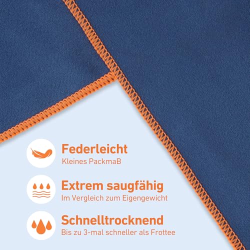 Jokisa 2 Stück Mikrofaser Handtuch Set (180x90cm Badetuch Groß+100x50cm Sporthandtuch),Schnell Trocknend und Kein Sand Strandhandtuch, Microfaser Handtücher für Fitness, Strand
