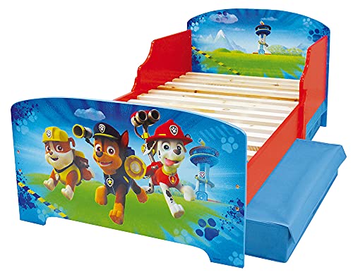 Fun House | Lit Enfant Pat’Patrouille Paw Patrol 140 x 70 Cm | Structure MDF avec Sommier À Lattes | 2 Tiroirs De Rangement Inclus | Dès 36 Mois | Licence...