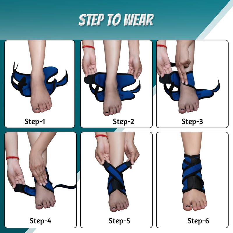 Wonder Care Ankle Support Band For Heel Pain Relief, Ankle Brace For Men/Women, Ankle Binder for Foot Support, Pain Relief, Ankle Belt/Cap Foot Support for Pain Relief - Free Size (Black, 2pcs) - Image 6 thumbnail