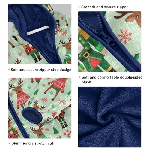 Christmas Nutcracker Green Boys Winter Jacket, Boy Zip up Jacket Comfy for Fall Winter Spring 3T3