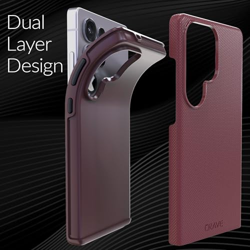 Image of Crave Compatible with Samsung Galaxy S25 Ultra Case, Shockproof Protection Dual Layer Case for Samsung Galaxy S25 Ultra (6.9 inch) - Berry