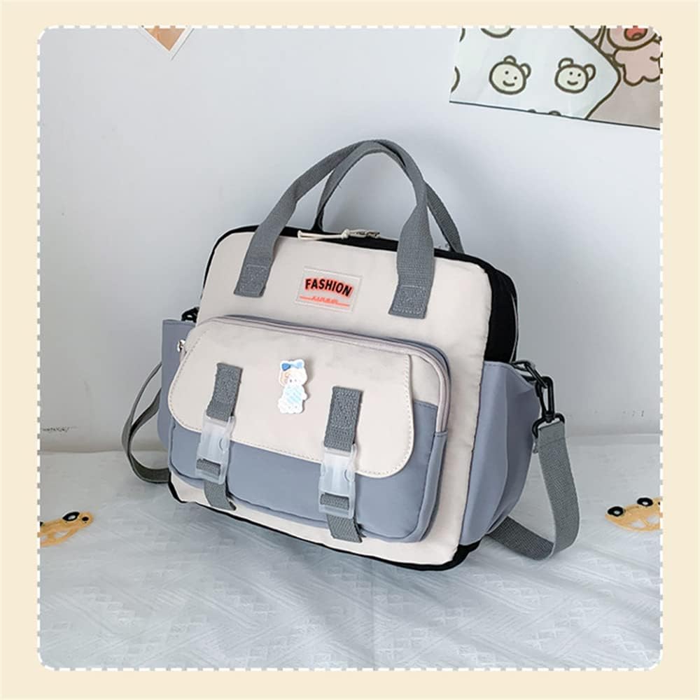 Kawaii Backpack Cute Tote Bag Girl School Crossbody Shoulder Bag with Kawaii Accessories Multi Purpose (Grey) - Image 3