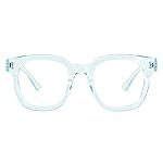 Madison Avenue Oversized Blue Light Blocking Glasses for Women Fashion Blue Light Blockers Anti Eyestrain & UV Protection Computer Eyeglasses (Light Blue)