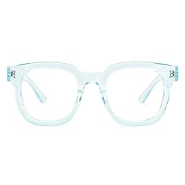Madison Avenue Oversized Blue Light Blocking Glasses for Women Fashion Blue Light Blockers Anti Eyestrain & UV Protection Computer Eyeglasses (Light Blue)