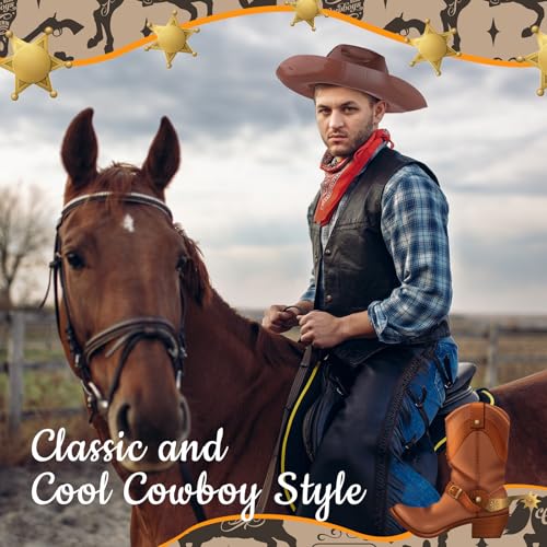Image of Xtinmee 12 Pieces Cowboy Hats Bulk Adult Cowboy Hats Party Pack Western Cowboy Hat Costume Accessories Western Rodeo Party Supplies