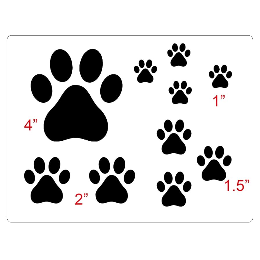 amazon-com-dog-cat-paw-print-stencils-sheet-template-various-paw-print-sizes-4-2-1-5-and-1-tall-arts-crafts-sewing for Dog Paw Print Stencil Printable Free Amazon.com : Dog Cat Paw Print Stencils Sheet Template, Various Paw Print Sizes, 4