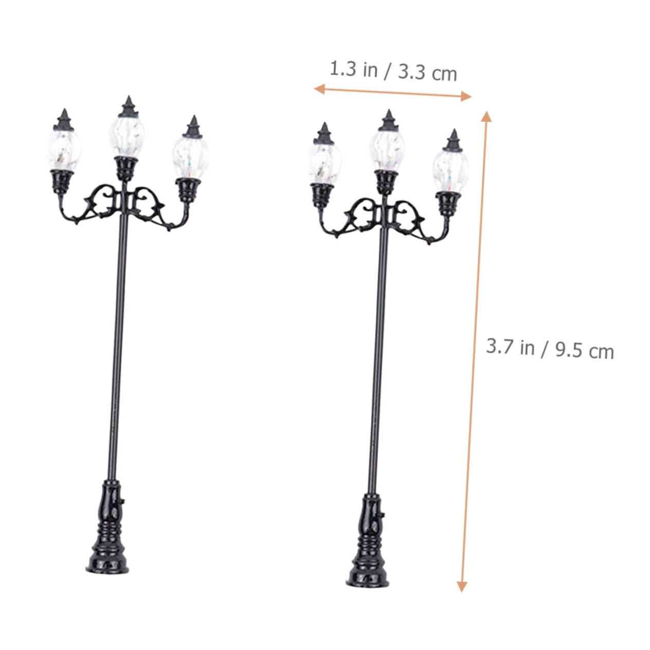 BRIGHTFUFU Garden Decoration Lamp Models 2pcs Table Yard Lights Street Light Models Courtyard Lamp