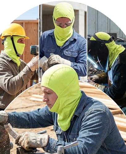 Image of BOCOMAL FR Face Mask Flame Resistant Balaclava 5.5oz Lightweight Arc Rated Helmet Liner Covering Hood for Welding
