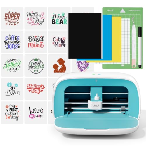Likcut Glee S501 Vinyl Cutter Machine - AI Smart Sticker Maker S501 for DIY Joy AI Image Generation Portable Sticker Cutter for Crafting Beginner for Home & School Decor Custom Stickers Blue