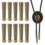 superfindings 10pz punta per bolo tie in bronzo antico, trova per bolo tie, estremità di ricambio in lega, estremità del cordino per fibbia bolo tie,estremità lunghe, diametro interno: 4.5mm
