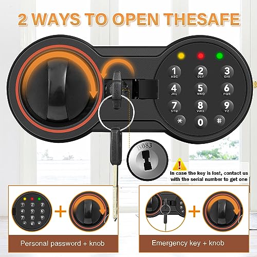 1.0 Cub Home Safe Fireproof Waterproof, Small Fireproof Safe Box with Programmable Keypad and Removable Shelf, Security Digital Safe for Home Money Firearm Medicines Valuables