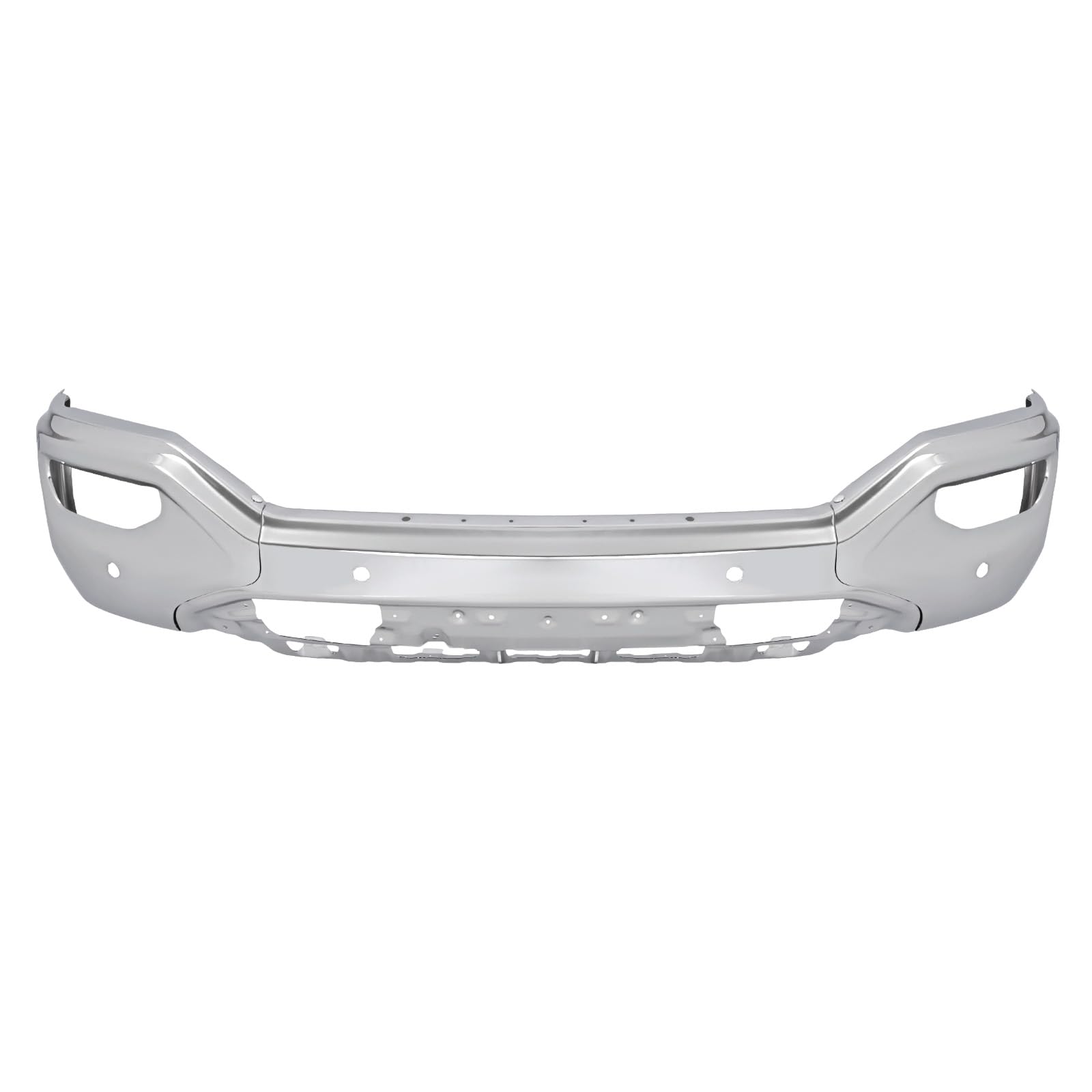 KUAFU Front Bumper Compatible with 2016-2019 GMC Sierra 1500 Limited Replace for GM1002866, 23243500 Front Bumper Face Bar W/Sensor Holes Silvery Steel Chrome