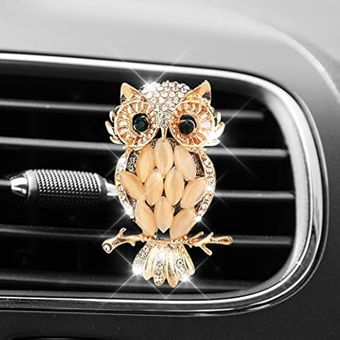 Car Air Vent Clip Charms, Bling Crystal Owl Car Aromatherapy Essential Oil Diffuser, Women Fashion Car Decoration Charms, Rhinestone Car Bling Accessories (Pink) Cover