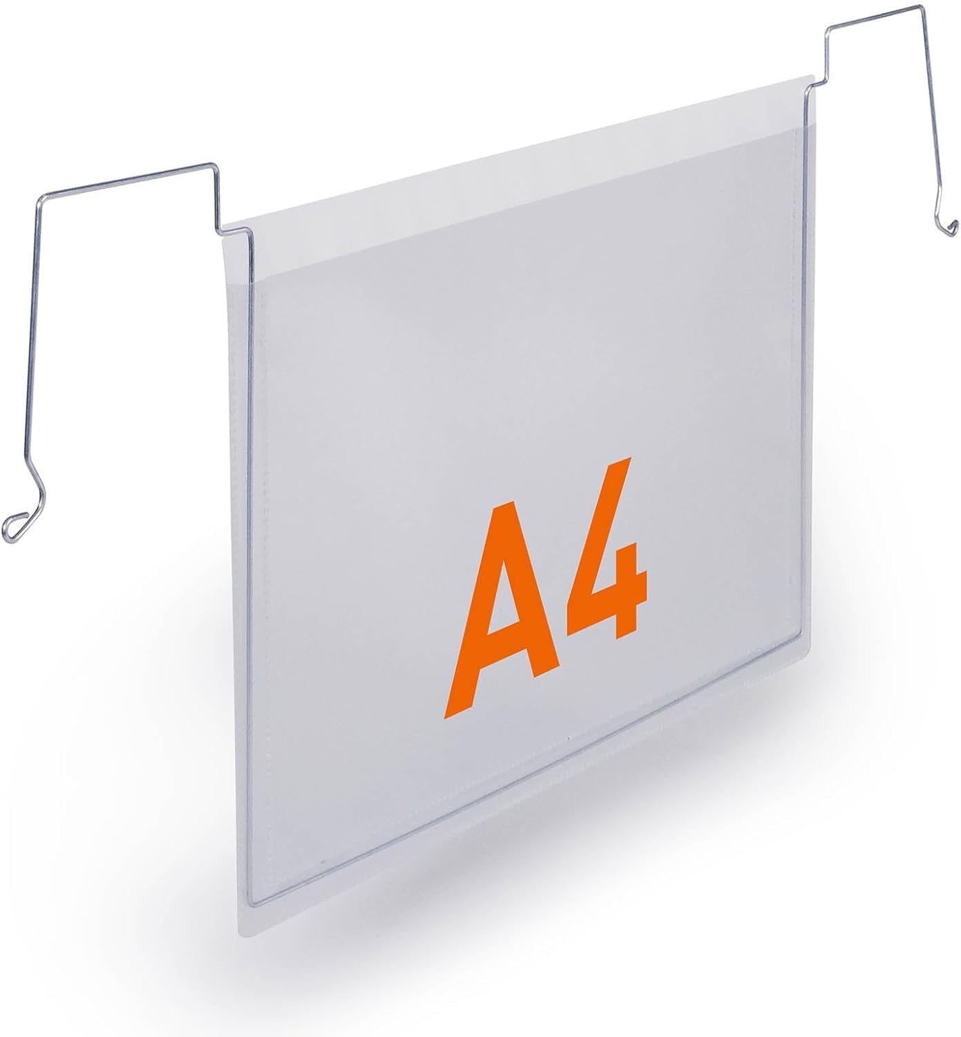 DURABLE - Pochettes A4 - Pochettes avec fil de suspension - Pour afficher dans les zones de producion et entrepôts - Fixation facile et sûre - Transparent - Boîte de 50 pièces - 118519