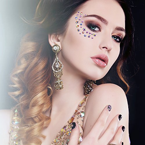 Crystals Nail Art Rhinestones Round Beads Flatback Glass Charms Gems Stones And 2 Pieces Tweezers With Storage Organizer Box, Ss3 6 10 12 16 20, 288 Pieces Each Size (3698 Pieces Crystal Ab) #TOP5