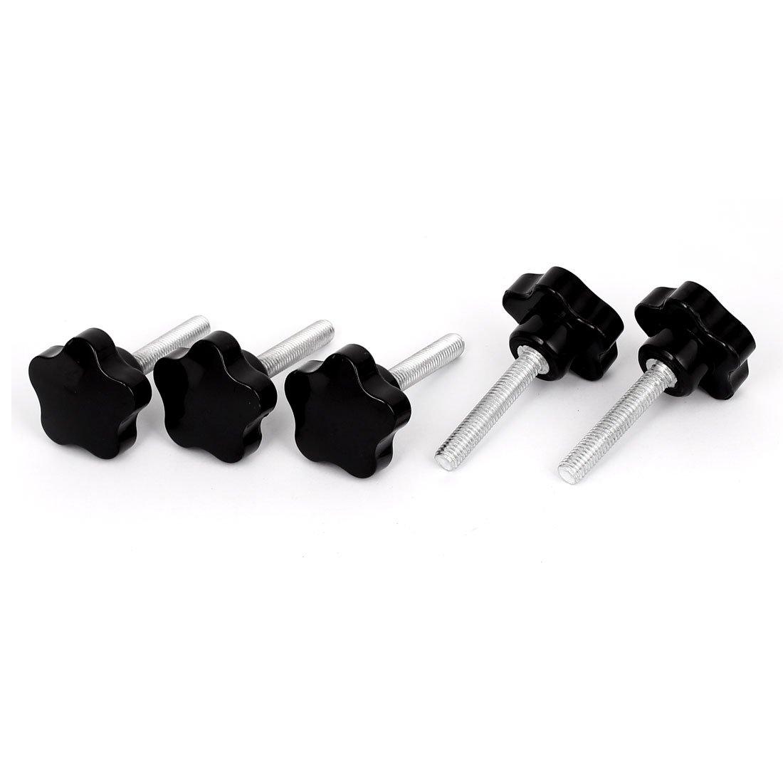 Aexit M8x45mm Thread Clamps 40mm Dia Star Head Screw Clamping Knob Strap Clamps Grips 5Pcs