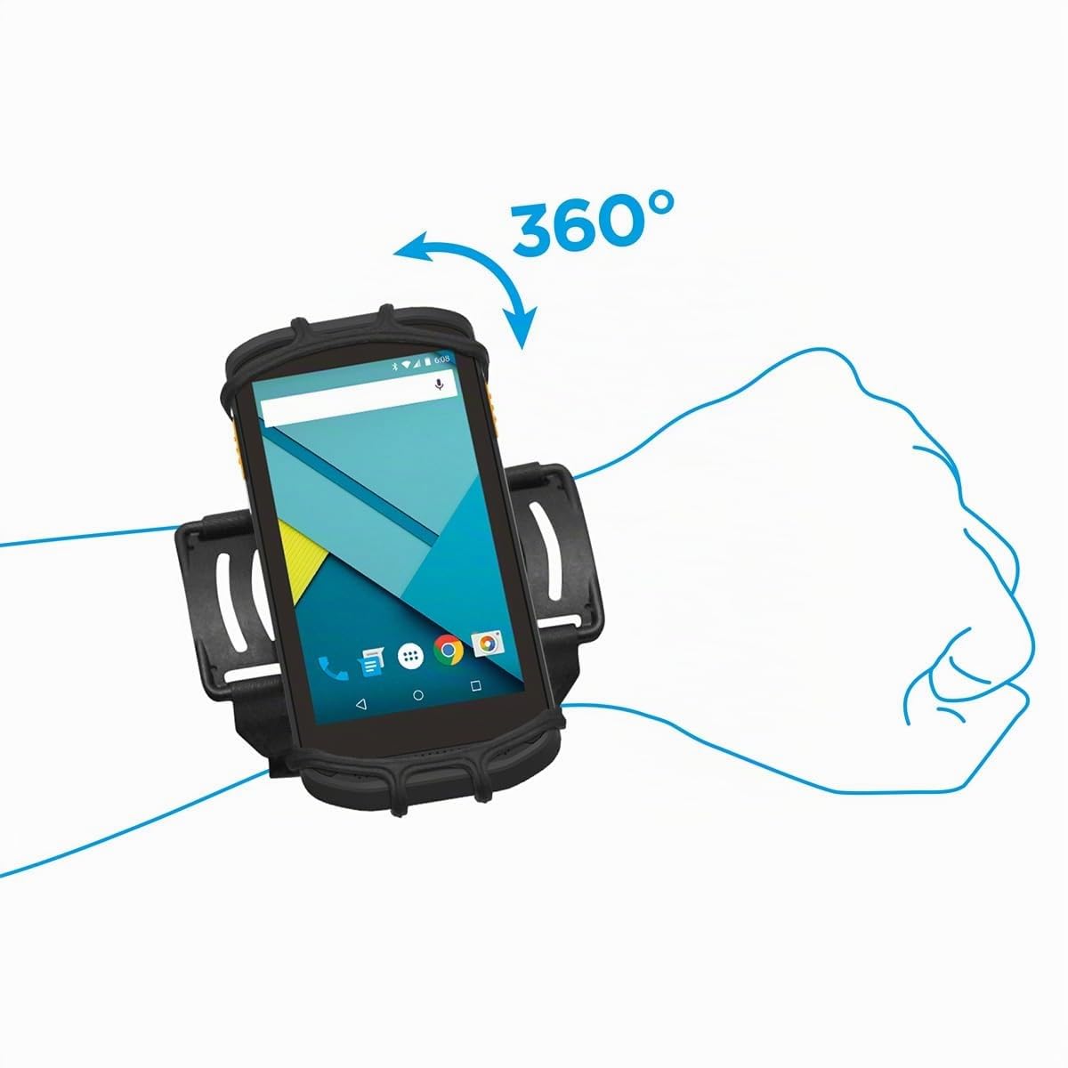 MOBILIS Universal Handy/Handheld PDA Armband 5-7 Zoll - 360° Drehbar | Verstellbarer Klettverschluss, HHD Armband, Halterung kompatibel mit Zebra, Honeywell, Unitech, Crosscall, iPhone, Xcover