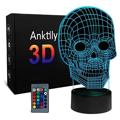 Luz Nocturna Infantil 3D Cráneo con Control Remoto Cover