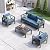 UDPATIO Aluminum Patio Furniture Set, 5 Seats Outdoor Furniture Seating Set with 5 inch Cushion, Include Furniture Waterproof Cover