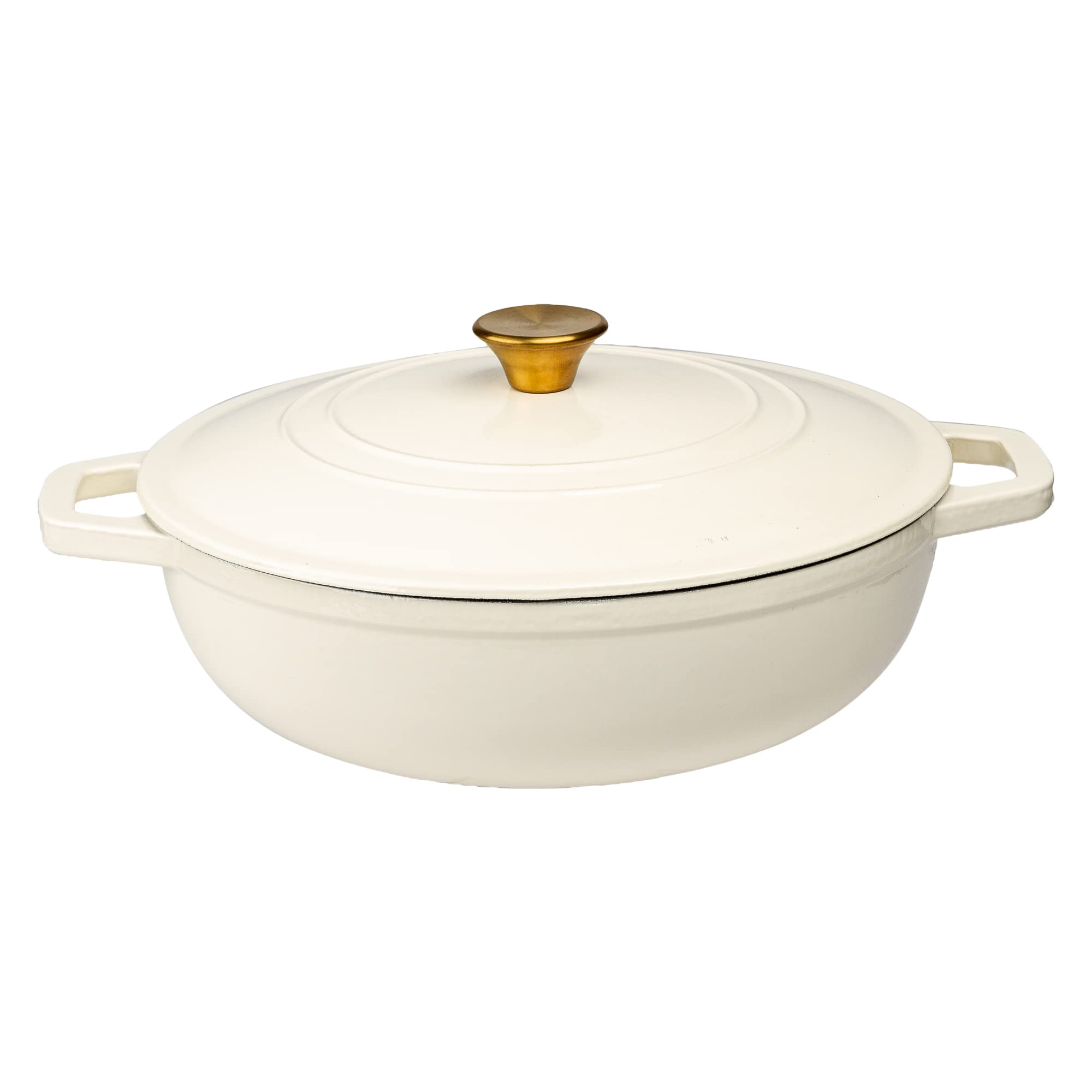 Ghisa - Smalto Olandese Forno Crema poco profonda-5QT (30 cm)