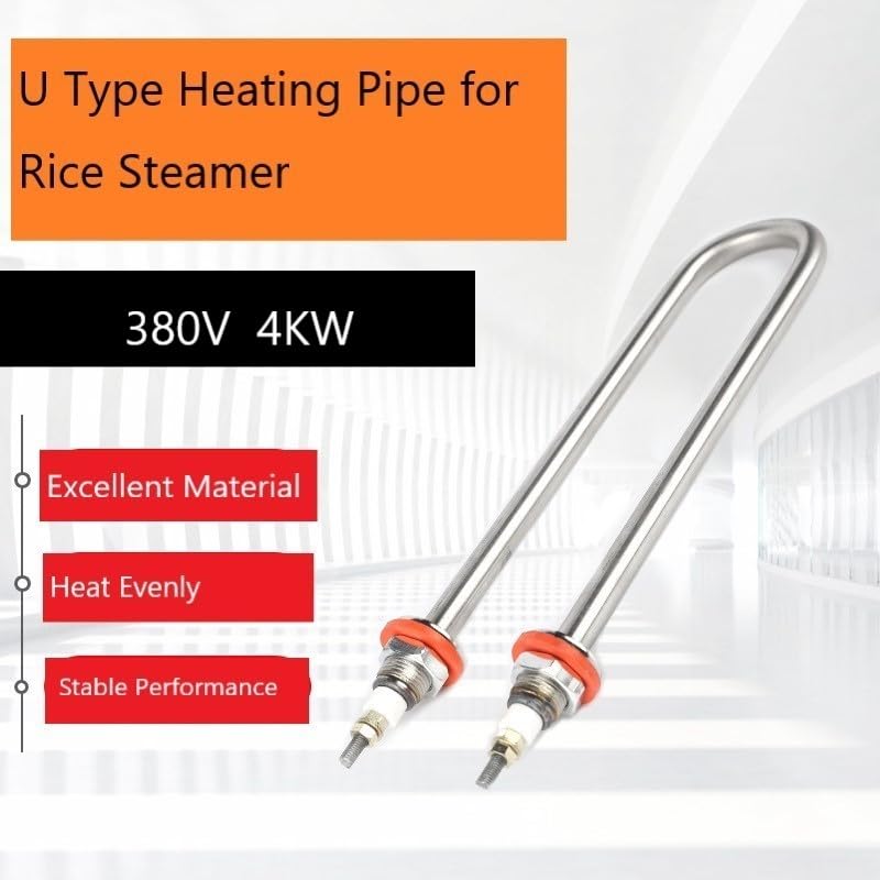 immersion heater element, m18 380v/4kw water heater 304 stainless steel u shape heating element for water tanks rice steamer towel cart