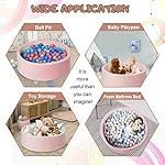 Aurako-40-Deluxe-Memory-Foam-Ball-Pit-for-Baby-Kiddie-Balls-Pool-Handmade-Toddler-Ball-Pits-Infant-Playpen-Soft-Round-Durable-for-Nursery-Indoor-Outdoor-Pink-Balls-Not-Included