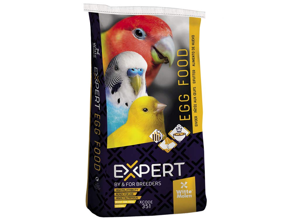 Witte Molen, Expert Pâtée aux Oeufs Original 10 kg, Fort appréciée, Contient des acides aminés ajoutés, Prête à l’Emploi, Idéale Pendant la Reproduction, Une Croissance optimale et à Un Beau Plumage