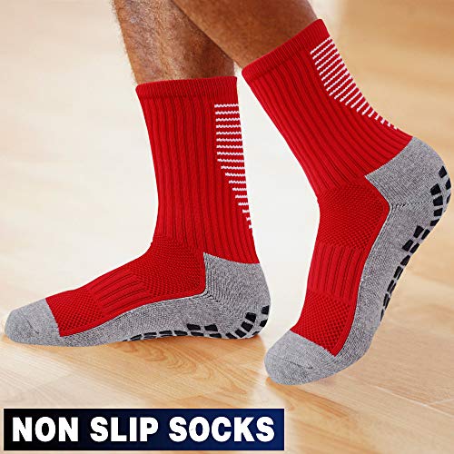 JHM Grip Non Slip Anti Slip Non Skid Slipper Sport Athletic Socks for Men and Women for US shoe sizes 6-122