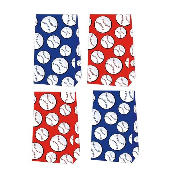 Generic12 Pieces Baseball Party Favors Gift Bags Baseball Themed Candy Bags with Handles for Baby Shower Little Decorations (Baseball)