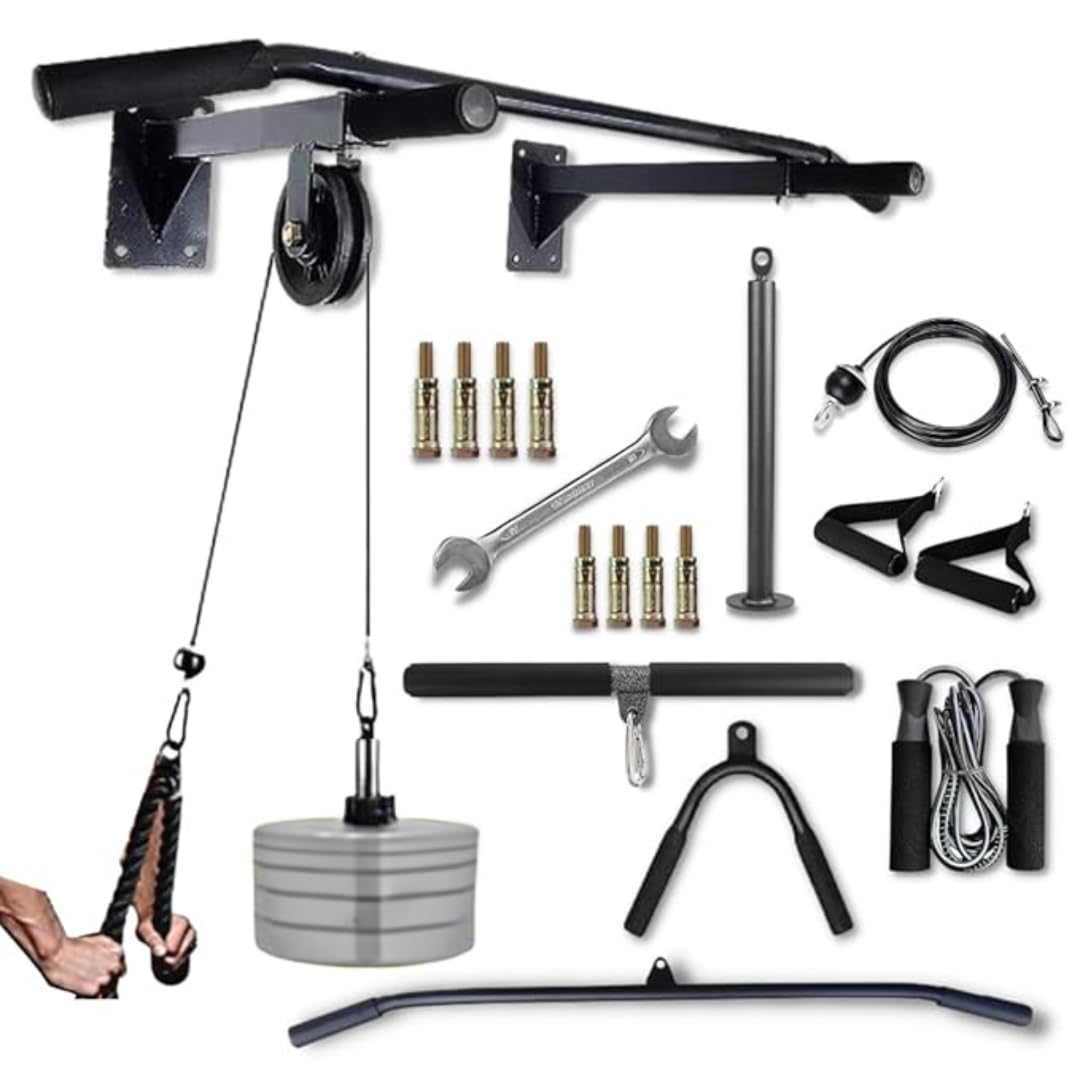 FIRE FITNESS Chin-up bar Dynamic LAT Pull Down System Home Gym Set 360‑Degree Rotating Exercise System Workout Equipment, Back for Arms Bicep,Triceps Exercise Home Gym Workout Equipment-image-20