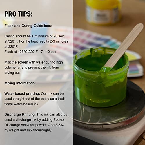 Ecotex® Water Based Ink Kit (14 Color, 16 Oz.) - Fabric Ink, Silk Screen Ink, Soft Fabric Ink, Ink For Shirt Printing - Screen Printing Supplies For Screen Printing Kit, Includes Discharge Activator #TOP4