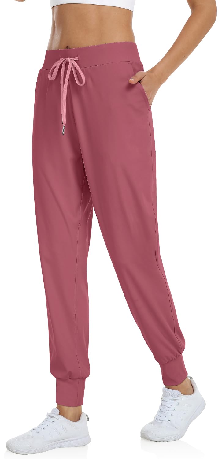 UEUWomen's Jogger Lounge Pants Lightweight Athletic Drawstring Sweatpants with Pockets for Casual Workout Running