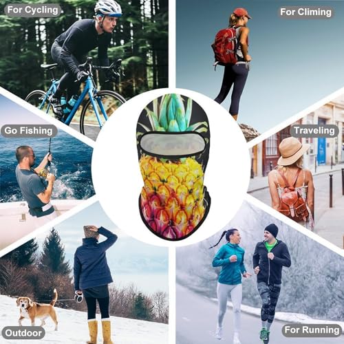 Balaclava para hombres, máscara para esquí y ciclismo, con diseño de piña, para invierno miniatura 6