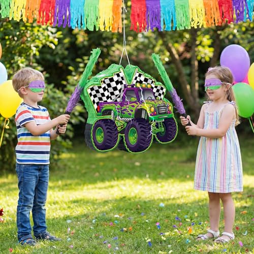Gueevin Truck Piñata Birthday Party Decorations with Stick Blindfold by Gueevin - Used condition - Image 6