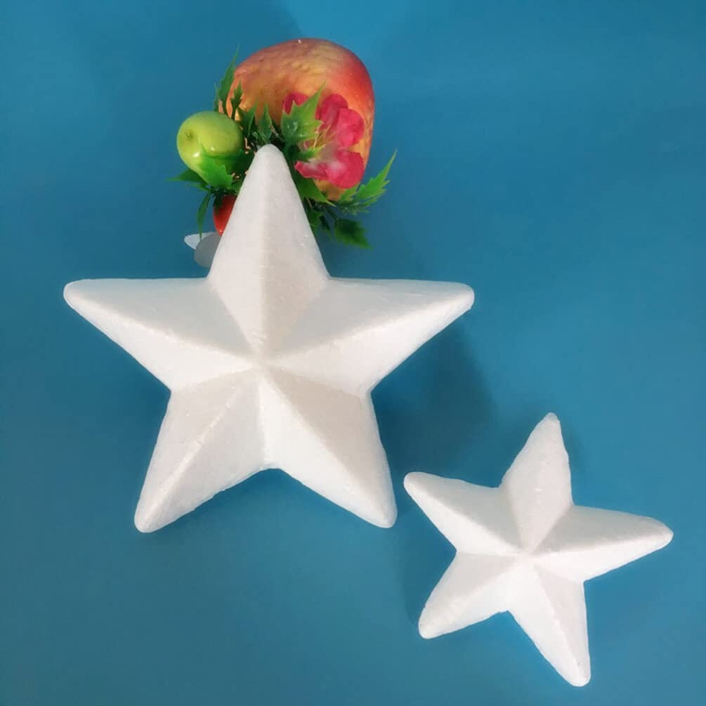 10 Pezzi Decorazioni Natalizie a Forma di Stella in Schiuma Bianco per Addobbi Casa e Albero di Natale, Alta Densità e Uso Sicuro, per Feste e Progetti Fai da Te