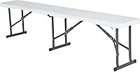 Lifetime 6-Foot Fold-in-Half Portable Folding Bench - UV-Resistant HDPE Seat, Lightweight Powder-Coated Steel Frame, Indoor/Outdoor Use